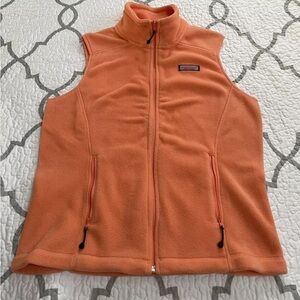 Vineyard Vines Womens Size Small Orange Full Zip Fleece Vest